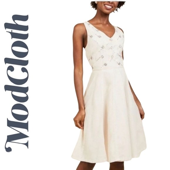 Modcloth Dresses & Skirts - ModCloth Geode Rosewater Compelling Chemistry A-Line Dress 3X 24/26 EUC